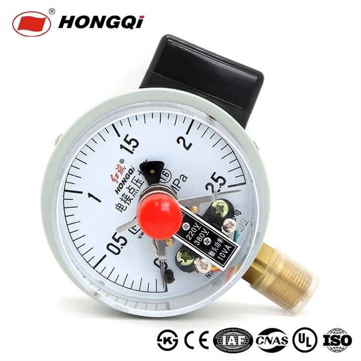 YX series pressure gauge with electric contact made by  Hongqi Instrument (4)