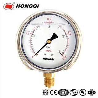 100 mm alumine / tagumine kinnitus vibratsioonikindel manomeeter M20 * 1,5, G1 / 2 ", 1/2" NPT ± 1,6% täpsus