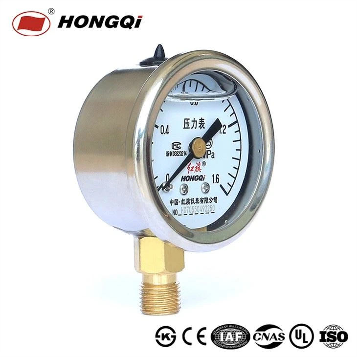 40mm Industrial Pressure Gauge, Black Steel Case Pressure Gauge With Brass Connection