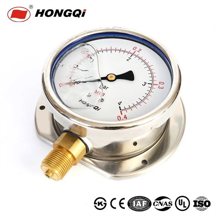 60mm Glycerin Pressure Gauge Radial Direction Stainless Steel Case
